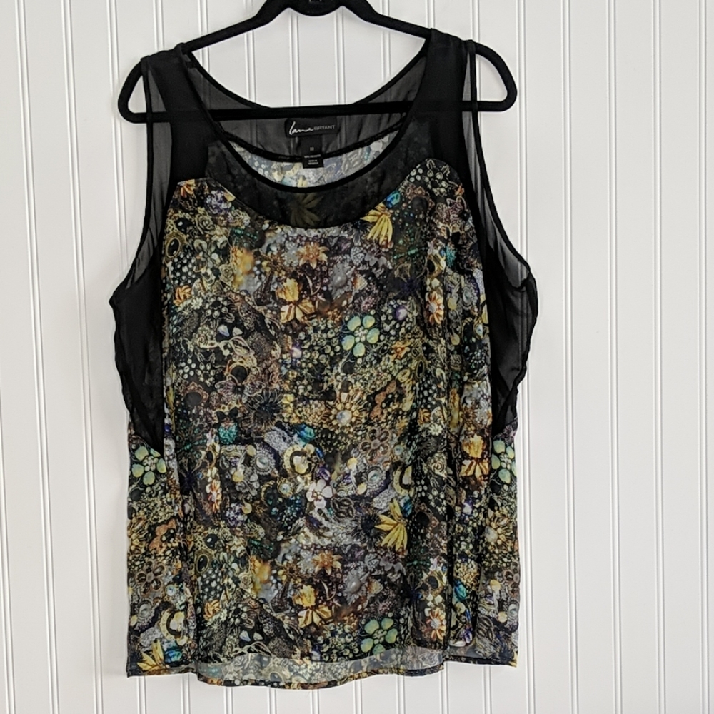 Lane Bryant Sheer Sleeveless Top Size 22